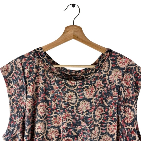 Free People High Tide Dual Print High/Low T shirt size Large - Picture 6 of 10